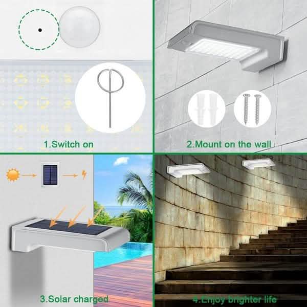 72 LED Solar-Bewegungsmelderleuchten Solar-Wandleuchte
