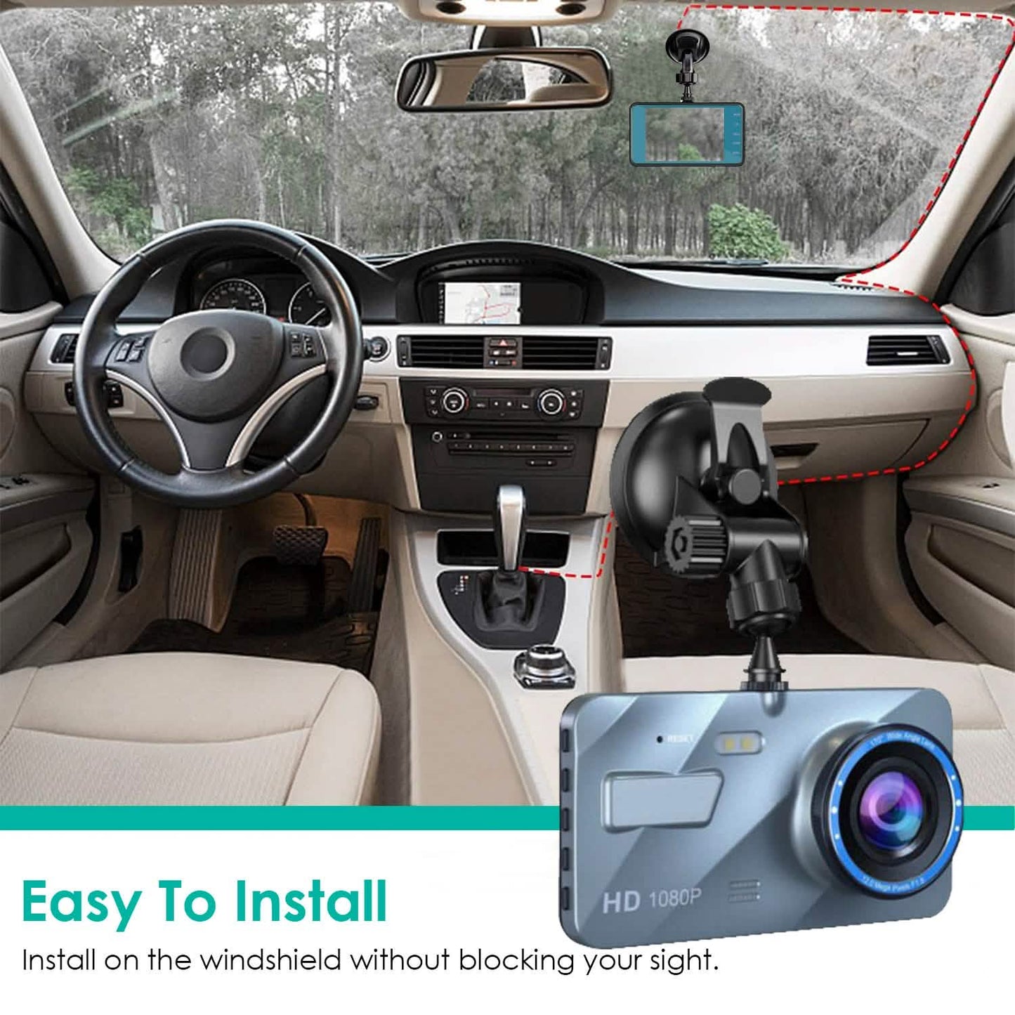 720P Dual-Dashcam-Recorder mit Bewegungserkennung