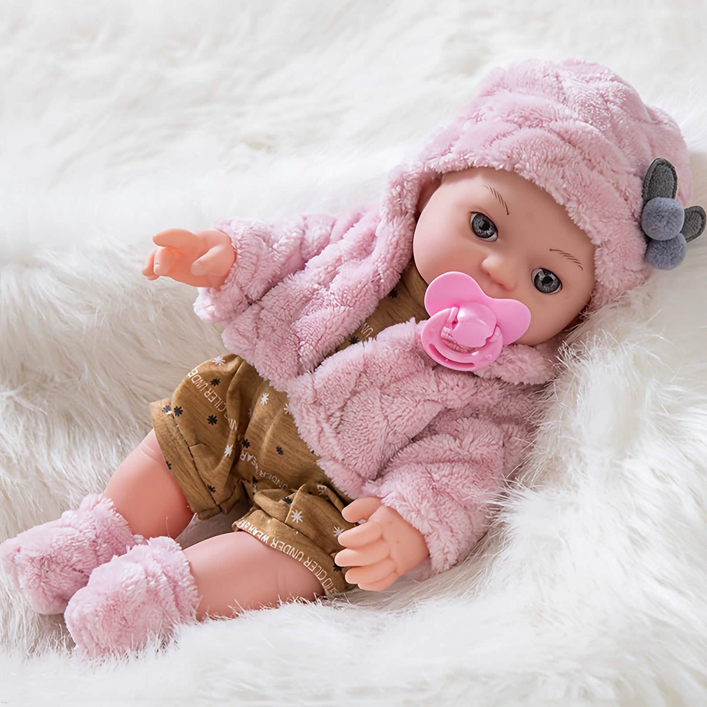 30,5 cm große rosa Babypuppe – Anziehpuppe aus PVC (ab 3 Jahren)