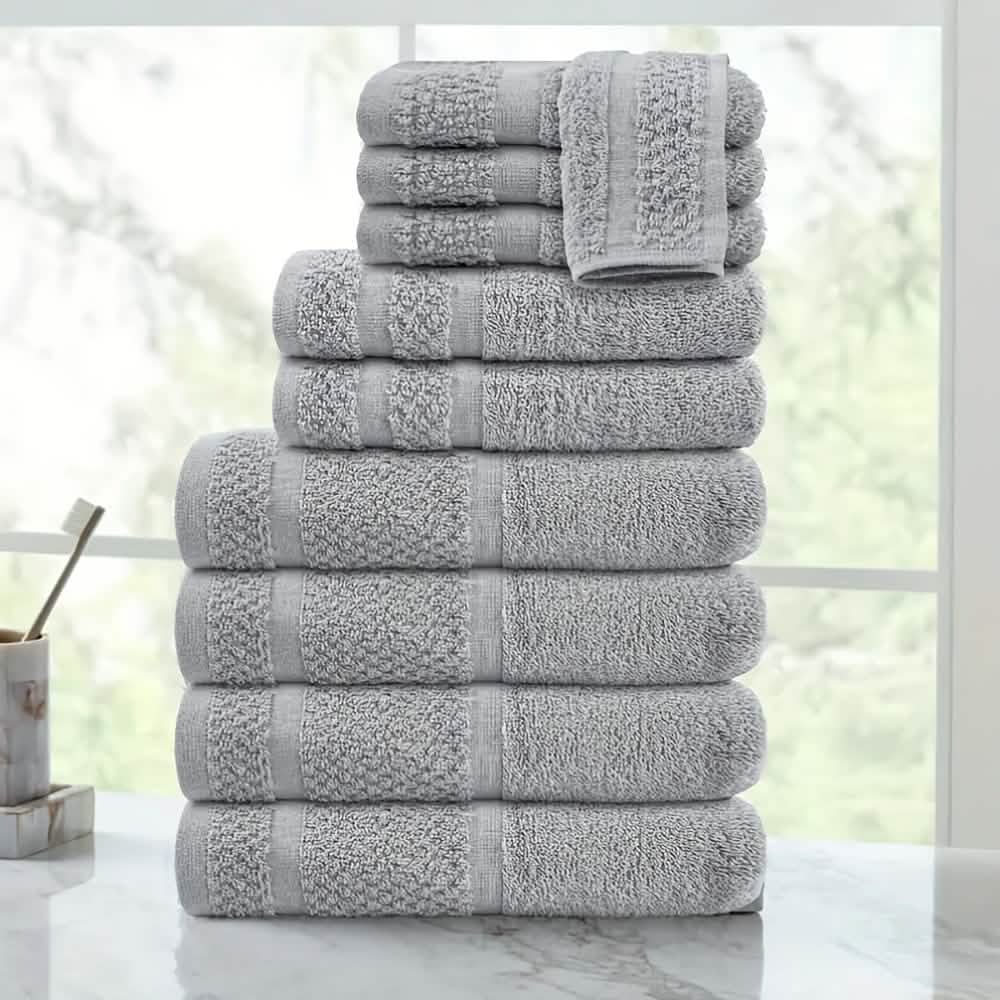 Graues Baumwollhandtuch-Set (10–32 St.)