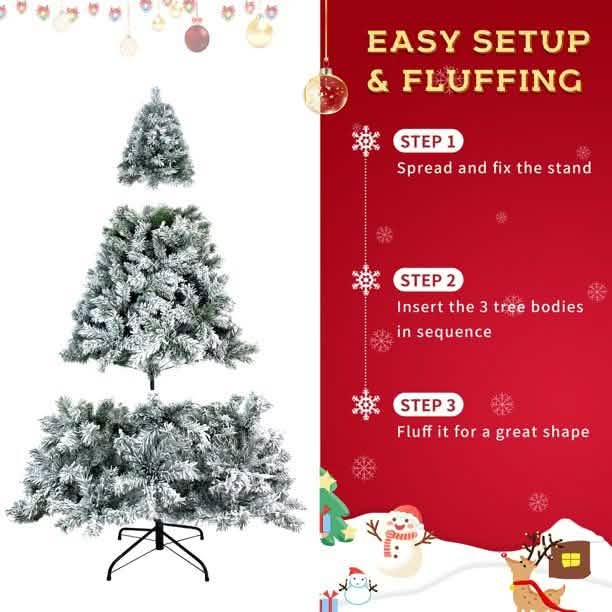 2,28 m hoher künstlicher Weihnachtsbaum mit Klappscharnieren