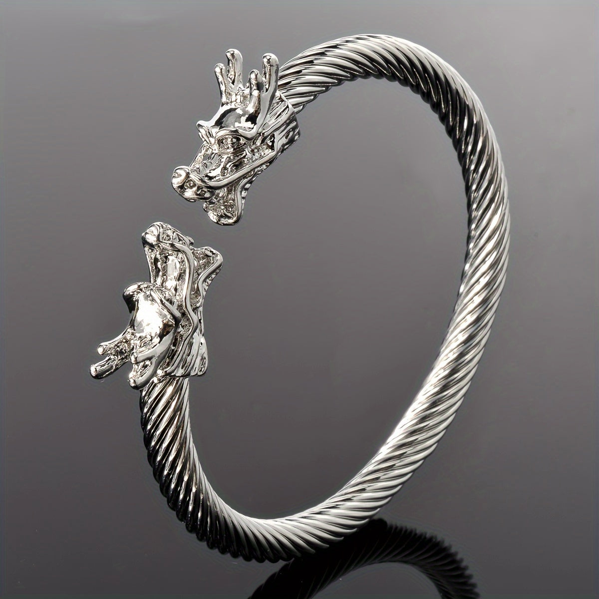 Doppeldrachen-Kupferarmband – Rock & Hip-Hop Style, Unisex