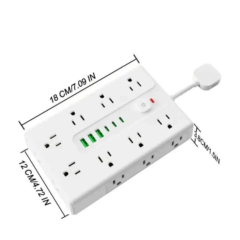 22-in-1 Mehrfachsteckdose – 16 Steckdosen, 3 USB-A & 3 USB-C