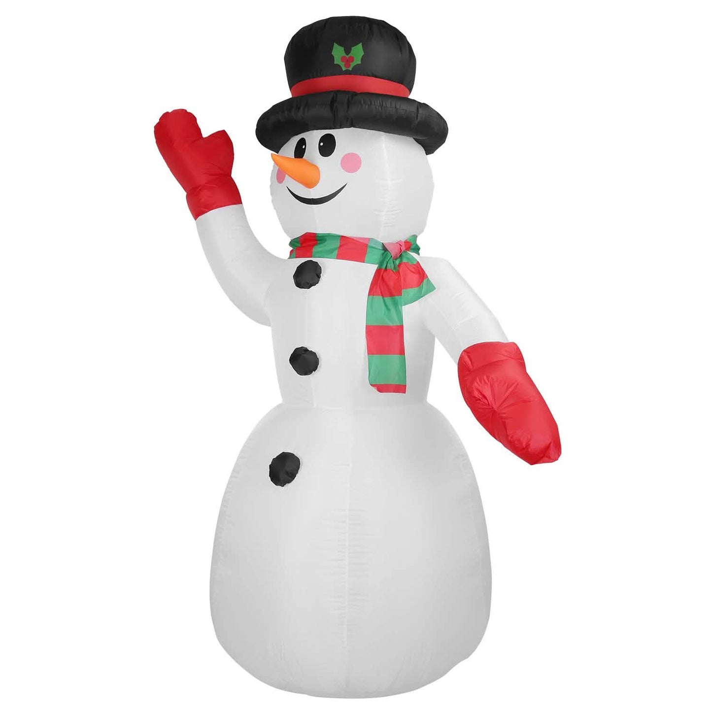 7,9ft Weihnachts-aufblasbarer Riesen-Schneemann zum Aufblasen mit LED-Lichtern, Hut und Schal