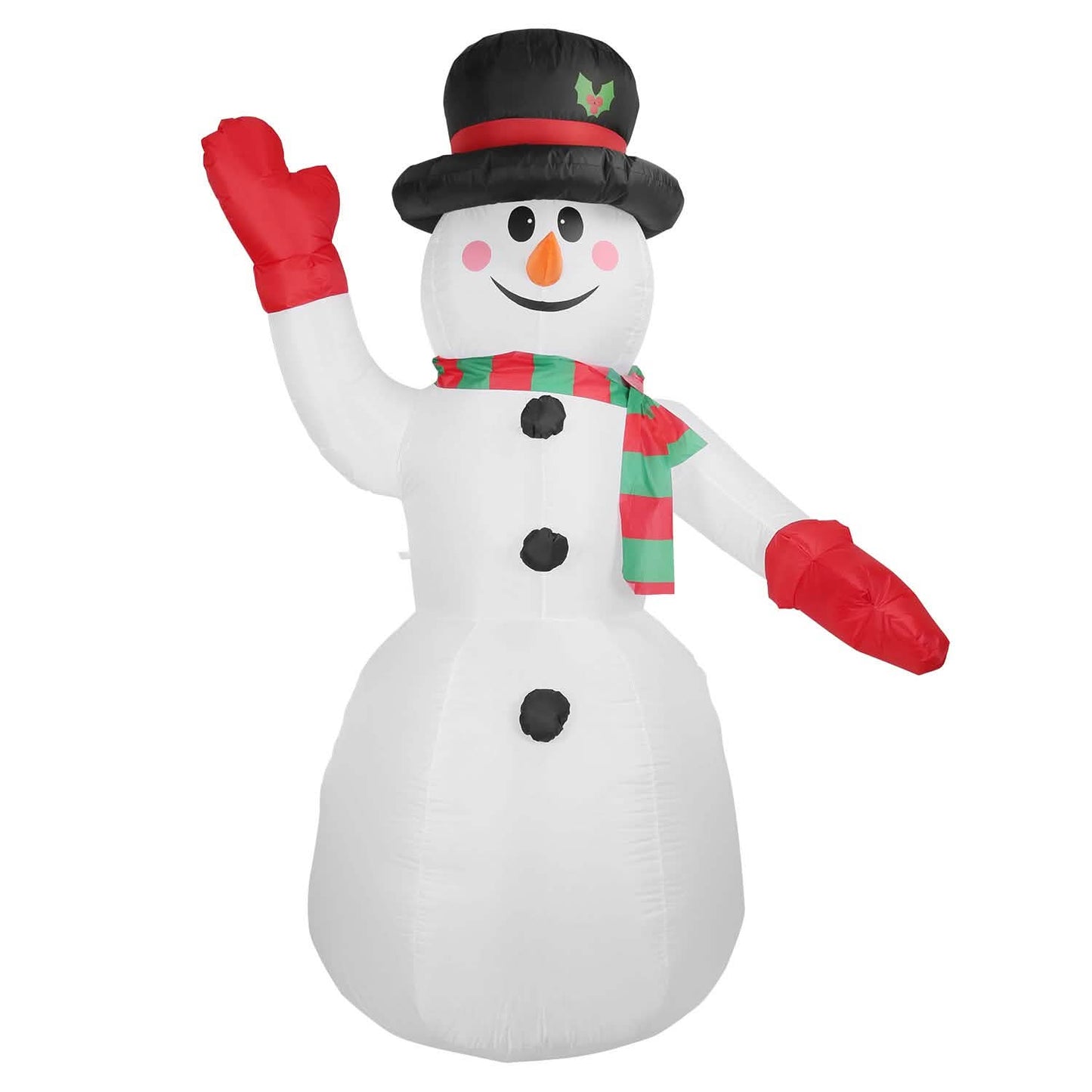 7,9ft Weihnachts-aufblasbarer Riesen-Schneemann zum Aufblasen mit LED-Lichtern, Hut und Schal