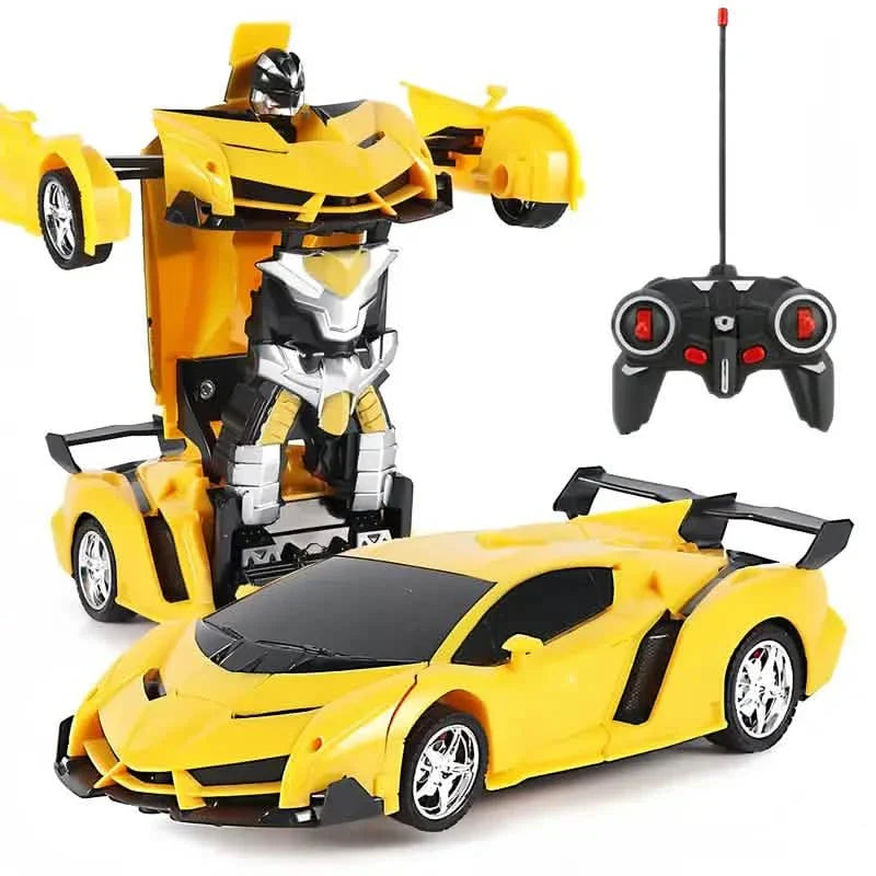 1:18 Ferngesteuertes verformbares Roboterauto mit LED-Leuchten – 360°-Drift, USB wiederaufladbar