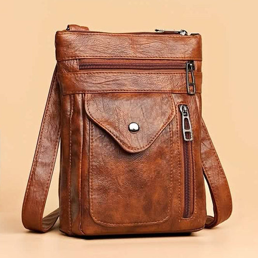 Vintage-Leder-Umhängetasche für Damen
