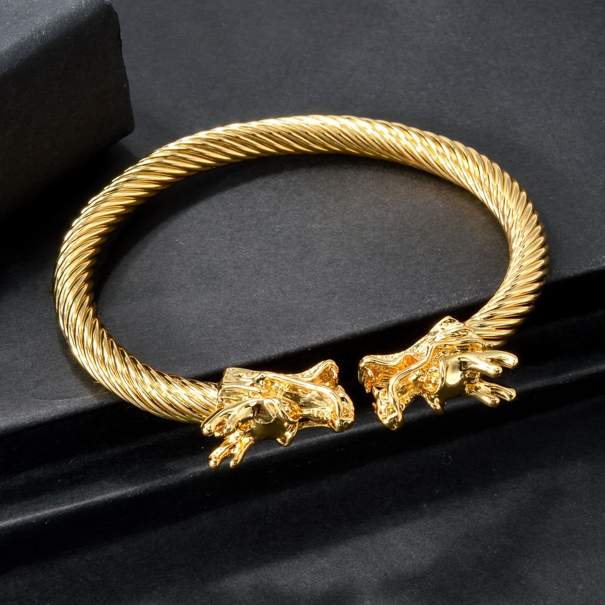 Doppeldrachen-Kupferarmband – Rock & Hip-Hop Style, Unisex