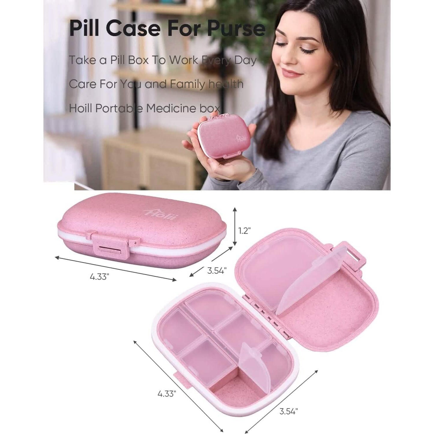 Reise-Pillendose mit 8 Fächern