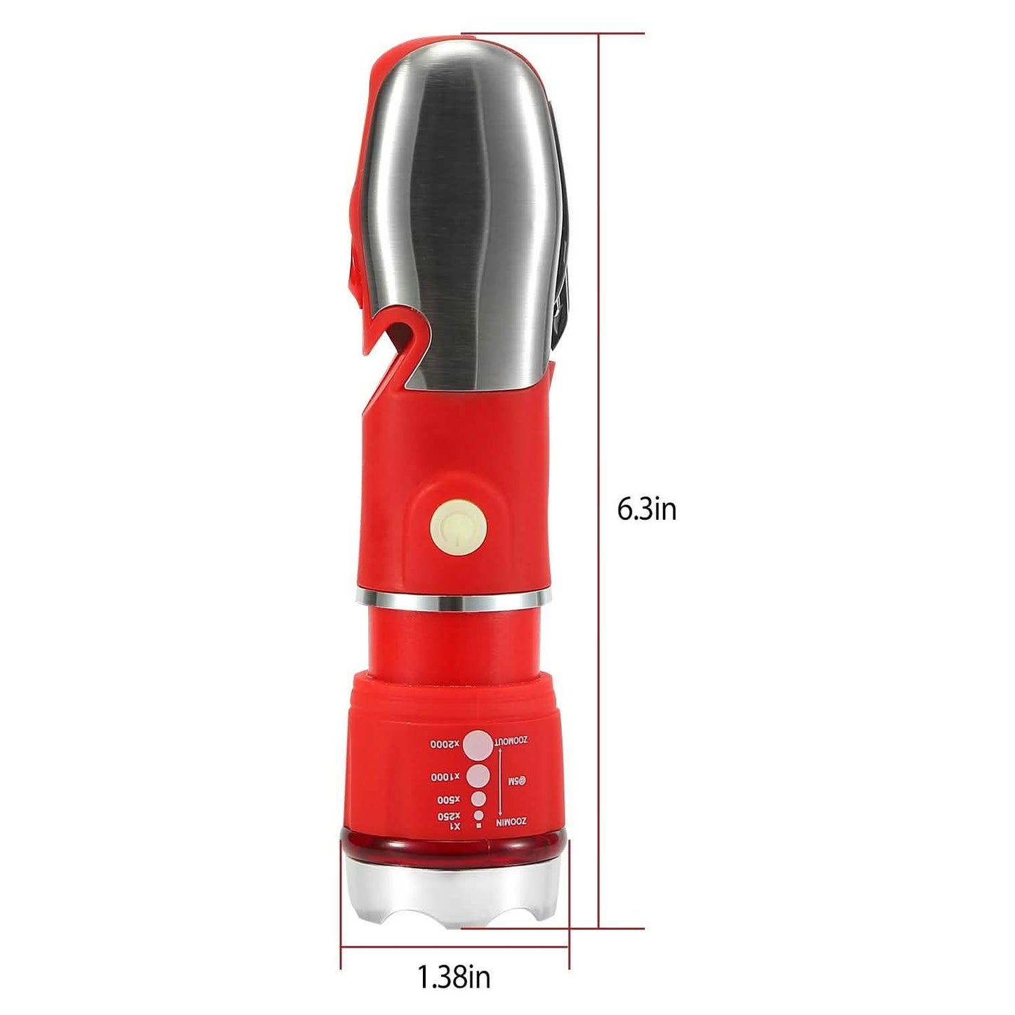 8-in-1 Multitool-Hammer Zoom-Notfalltaschenlampe