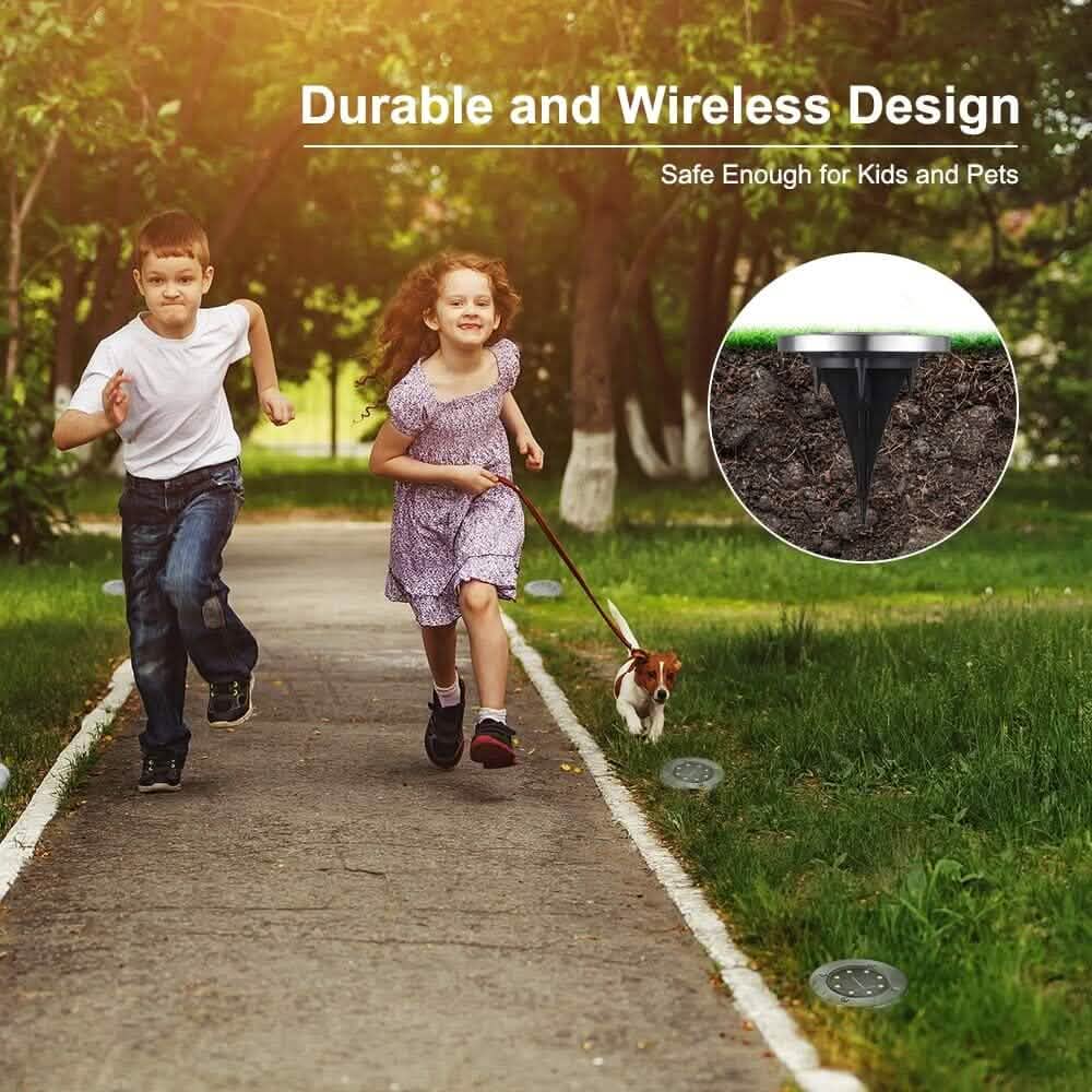 8er-Pack: 8 LED Solar-Bodenstrahler wasserdicht Garten Wegebeleuchtung