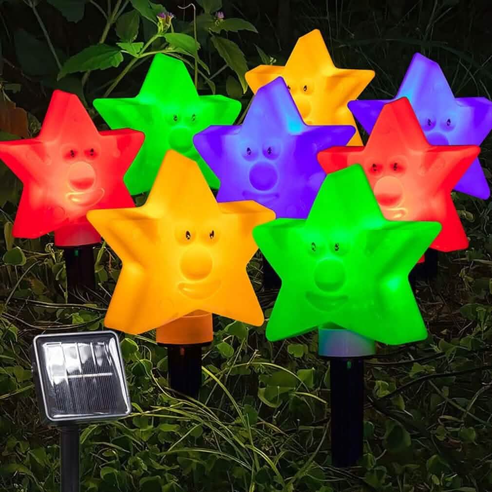 8er-Pack: Solar-Sternenlichter mit 8 Modi für Wege und Landschaftsbereiche