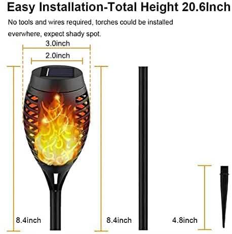 8er-Pack: Solar-Fackelleuchte mit Flackerflamme