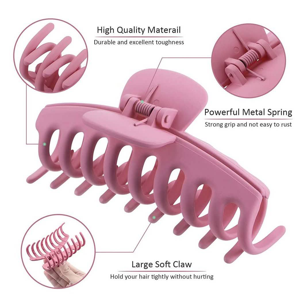 8er-Pack: Mattierte, große Haarspangen aus Acryl für Damen