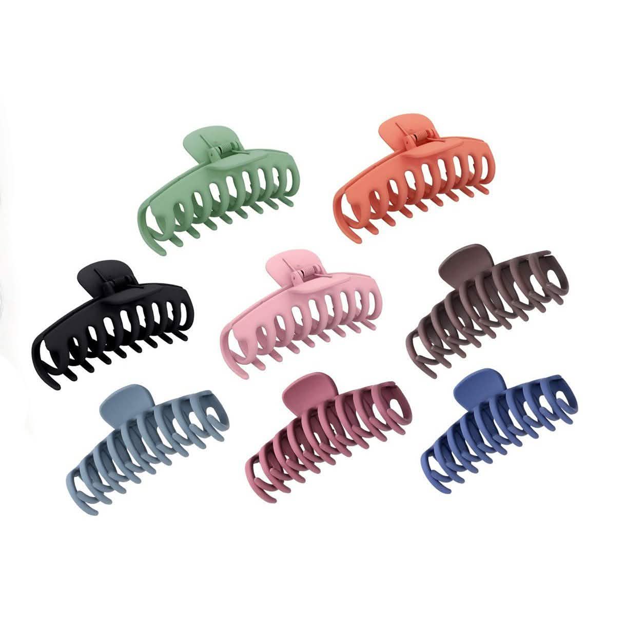 8er-Pack: Mattierte, große Haarspangen aus Acryl für Damen