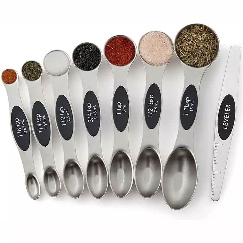 8-teilig: Magnetisches Messlöffel-Set aus Edelstahl