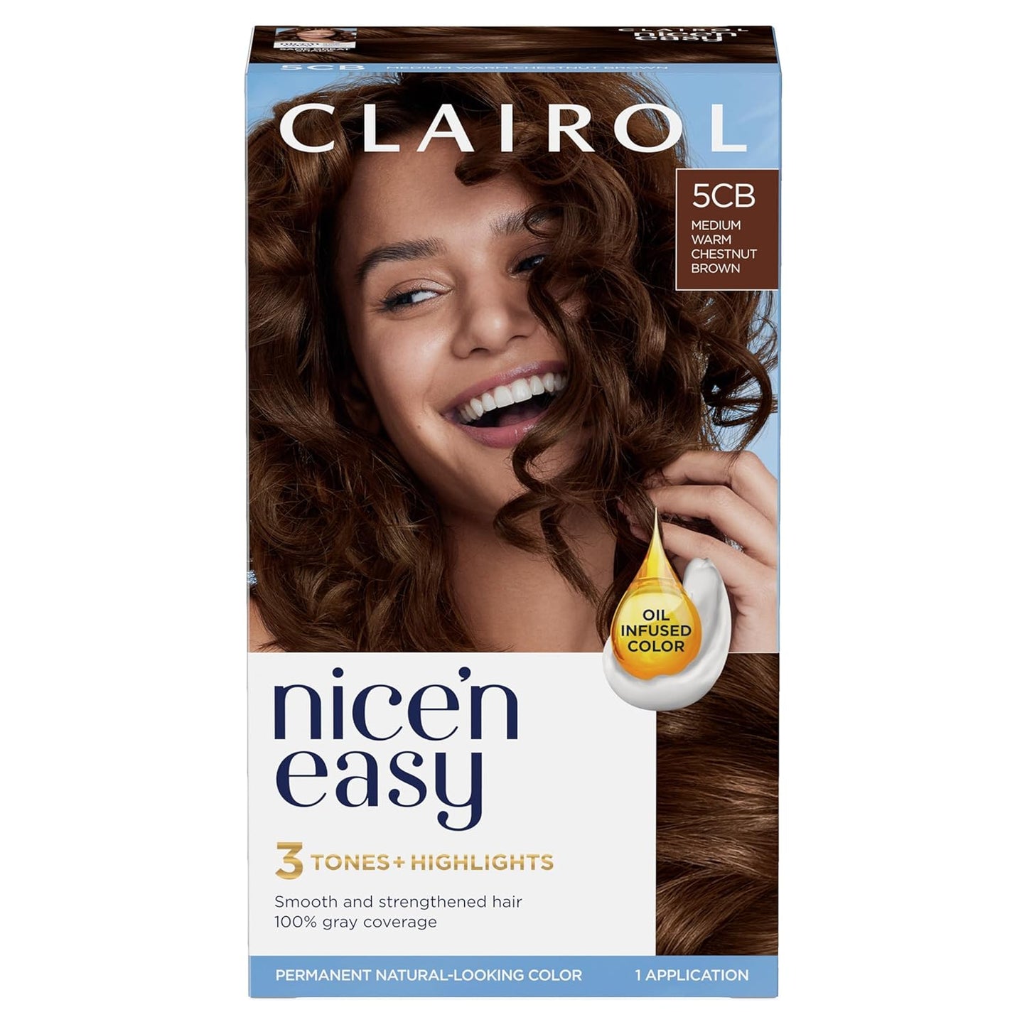 Dauerhafte Haarfarbe: 3 Nuancen + Highlights