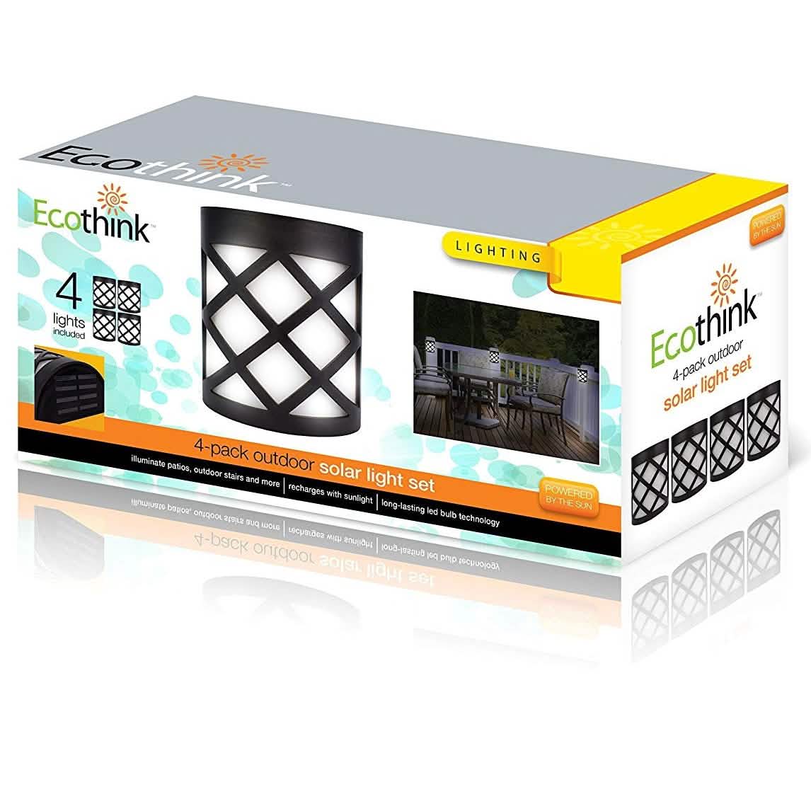 4er-Pack: EcoThink Solar-LED-Leuchten für den Außenbereich