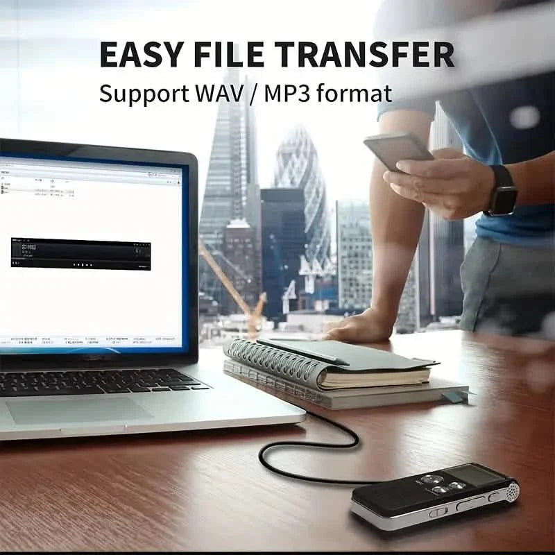 8GB Digitaler Diktiergerät & MP3-Player – Tragbares Audio für Meetings & Vorlesungen