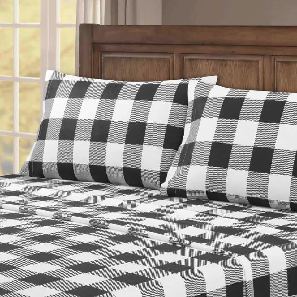 4-teilig: Kathy Ireland Bettwäsche-Set aus 100 % türkischer Baumwolle (Flanell)
