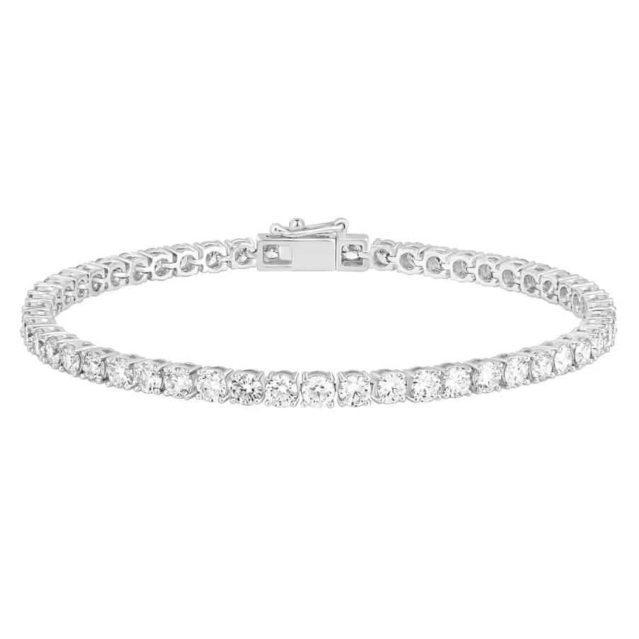 8 Karat im Labor gezüchtetes IGI-zertifiziertes Diamant Tennisarmband für Damen 14K Weißgold 15,24 cm