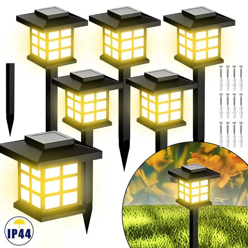 6er-Pack: Solar-Gartenleuchten warmweiß LED, 600mA, wasserdicht