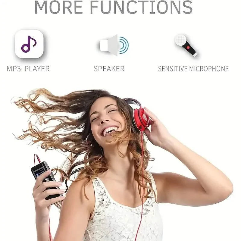 8GB Digitaler Diktiergerät & MP3-Player – Tragbares Audio für Meetings & Vorlesungen