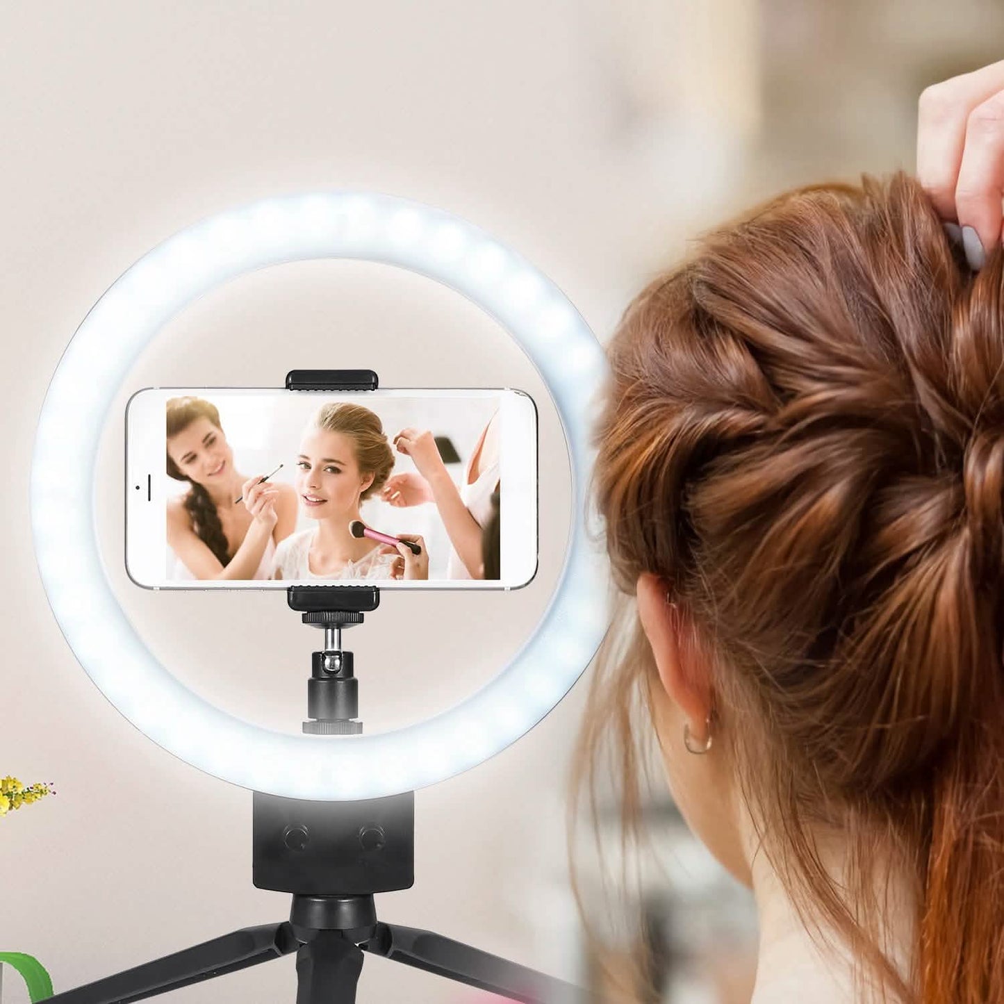 9-Zoll-dimmbare LED-Ringlampe mit Stativ