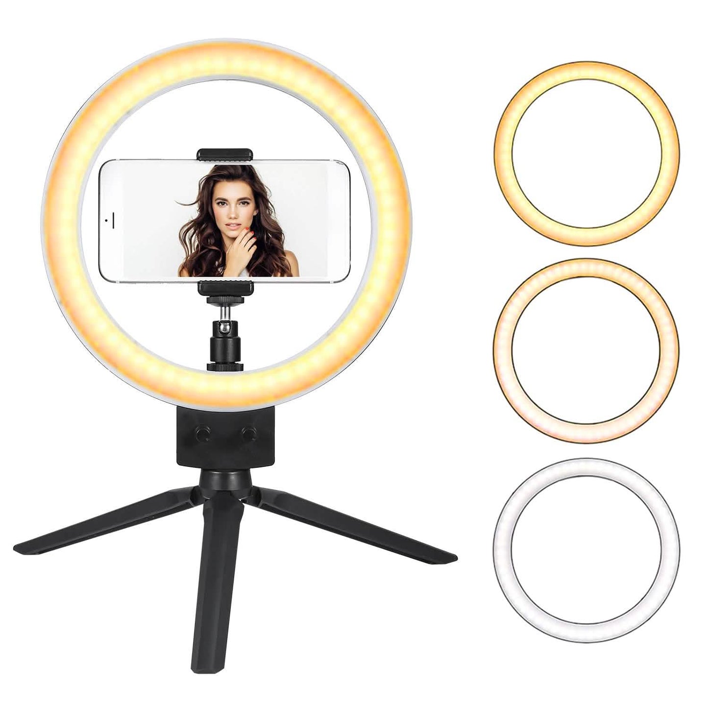 9-Zoll-dimmbare LED-Ringlampe mit Stativ
