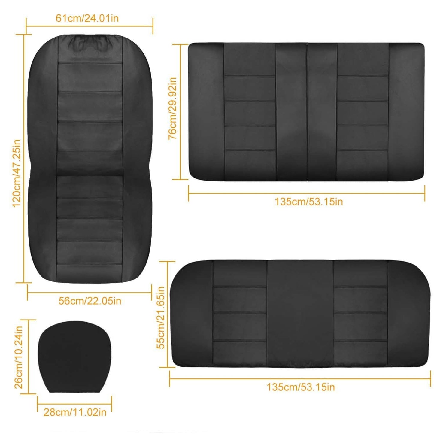 9-teiliges Set: PU-Leder Autositzbezug