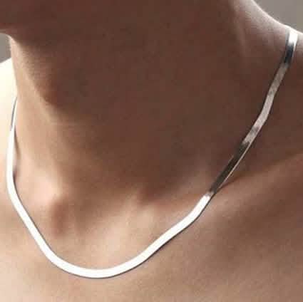 .925 massives Sterlingsilber flache Schlangenkette