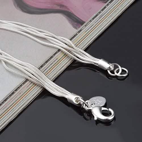 .925 Sterlingsilber Fünffach-Kettenarmband mit Fünf-Herz-Anhänger