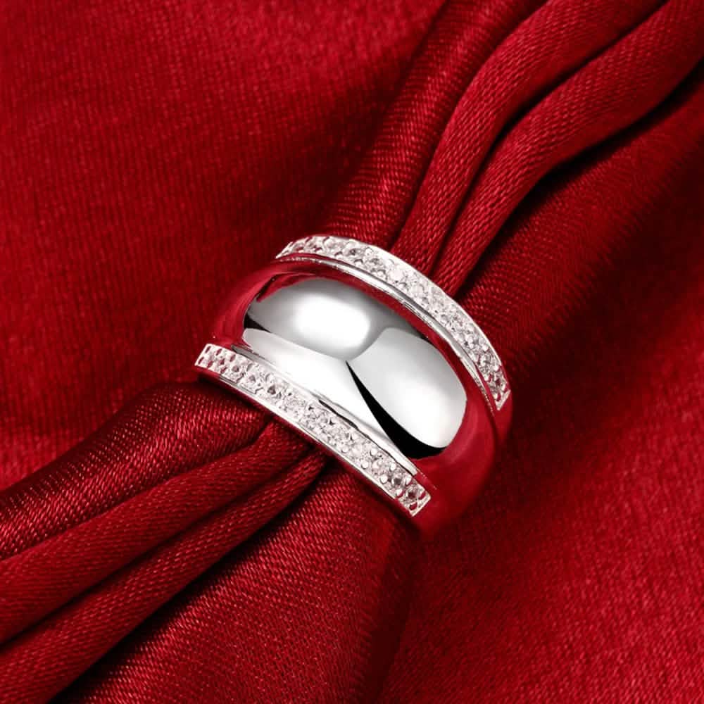 Ehering mit unsichtbar gefassten Zirkoniasteinen aus 925er Sterlingsilber, AAAA-Kristall