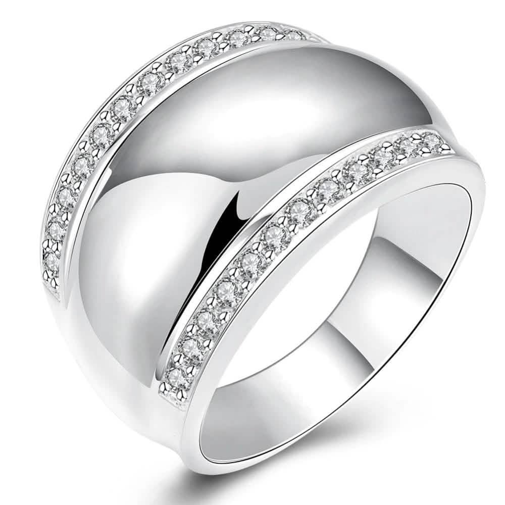 Ehering mit unsichtbar gefassten Zirkoniasteinen aus 925er Sterlingsilber, AAAA-Kristall