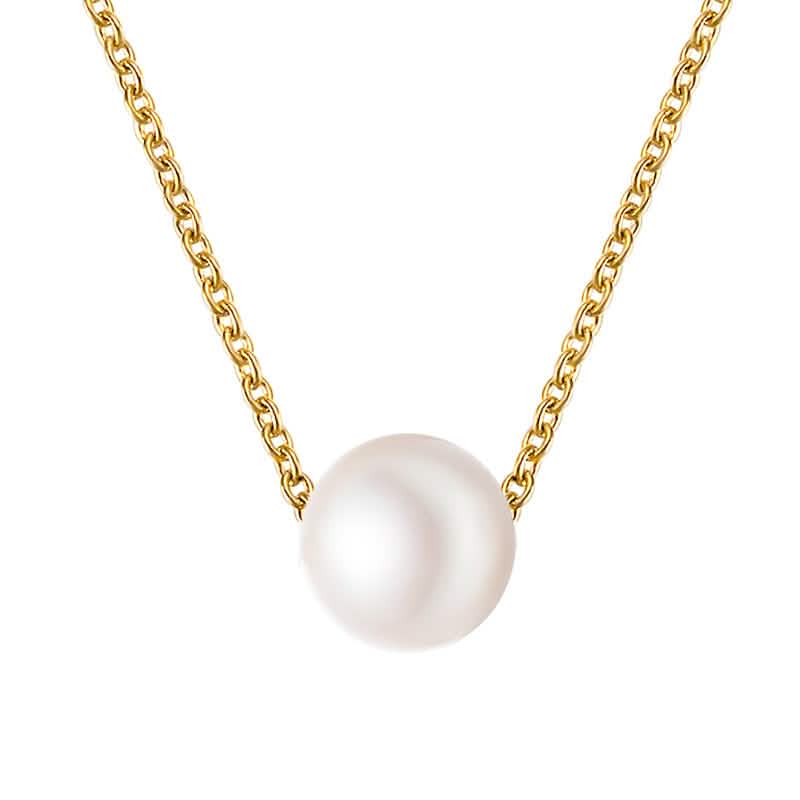 Minimalistische weiße Perlenkette für Damen – elegantes Statement-Collier