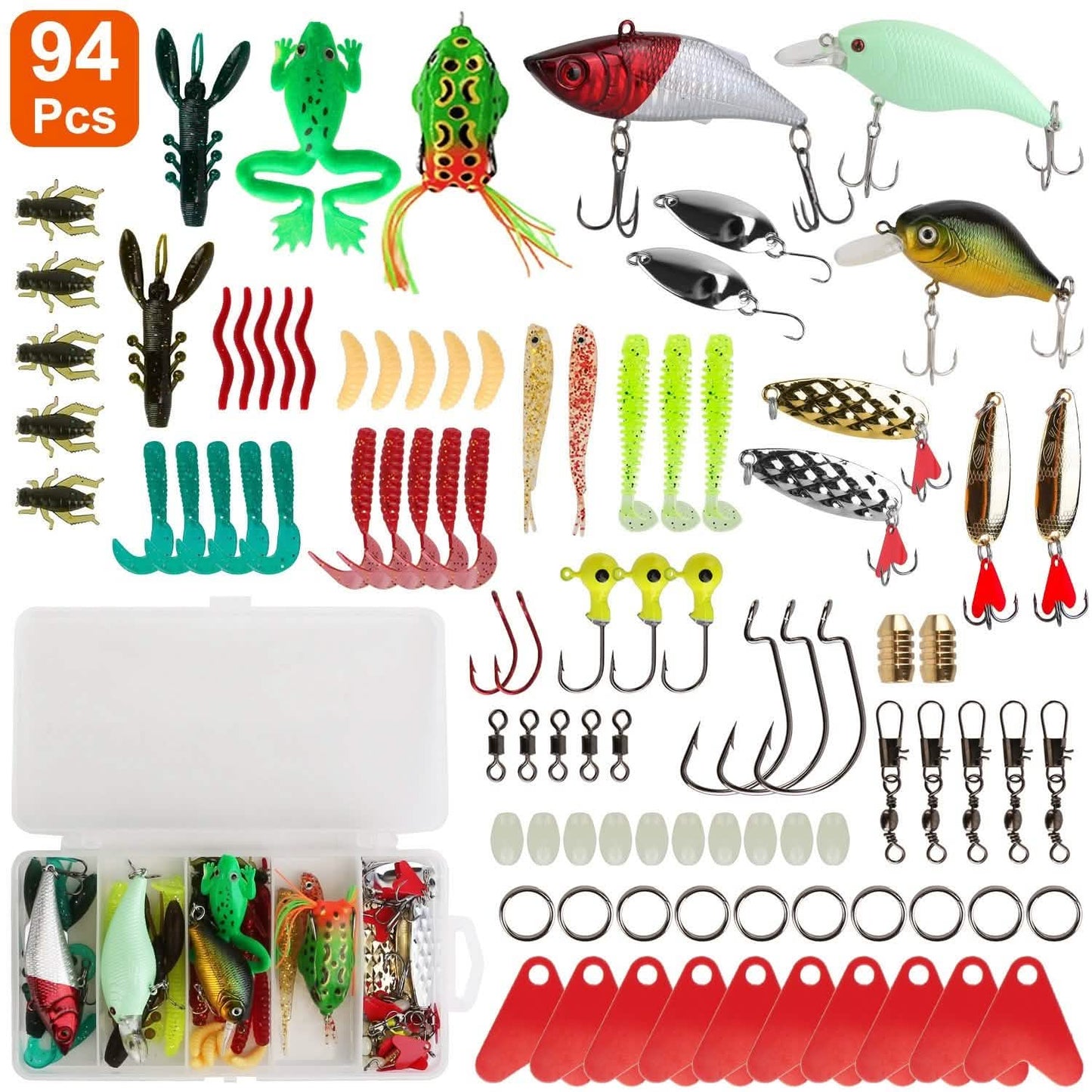 94-teilig: Angelköder-Set Weichplastik-Angelköder-Set