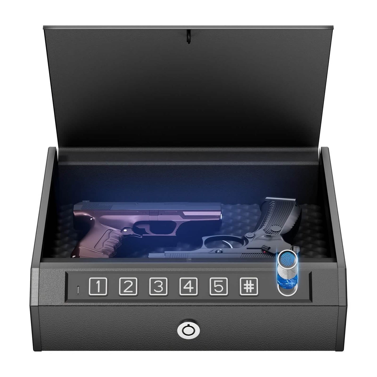 Abschließbare Aufbewahrungsbox mit 3 Entriegelungsmodi – Sicherheitsbox aus Stahl (Schwarz)