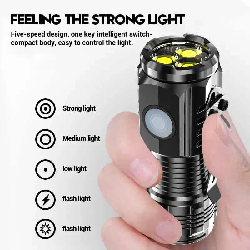2er-Pack: USB Wiederaufladbare Mini LED Taktische Taschenlampe