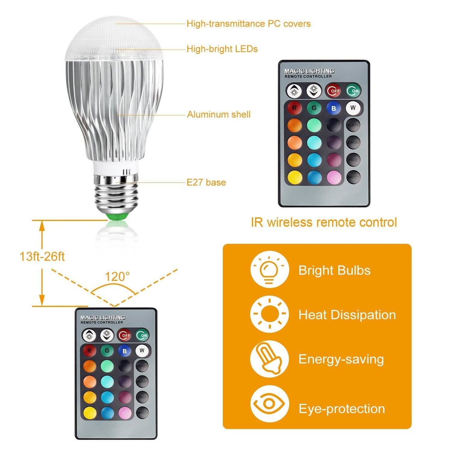 9W LED-Lampe E27 RGB