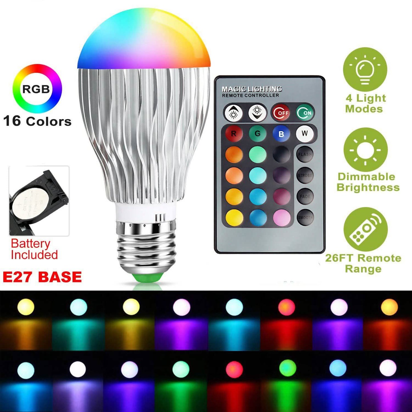9W LED-Lampe E27 RGB
