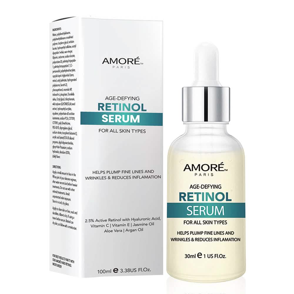 Amore Paris 2.5% Retinol Serum für das Gesicht mit Hyaluronsäure Nachtserum