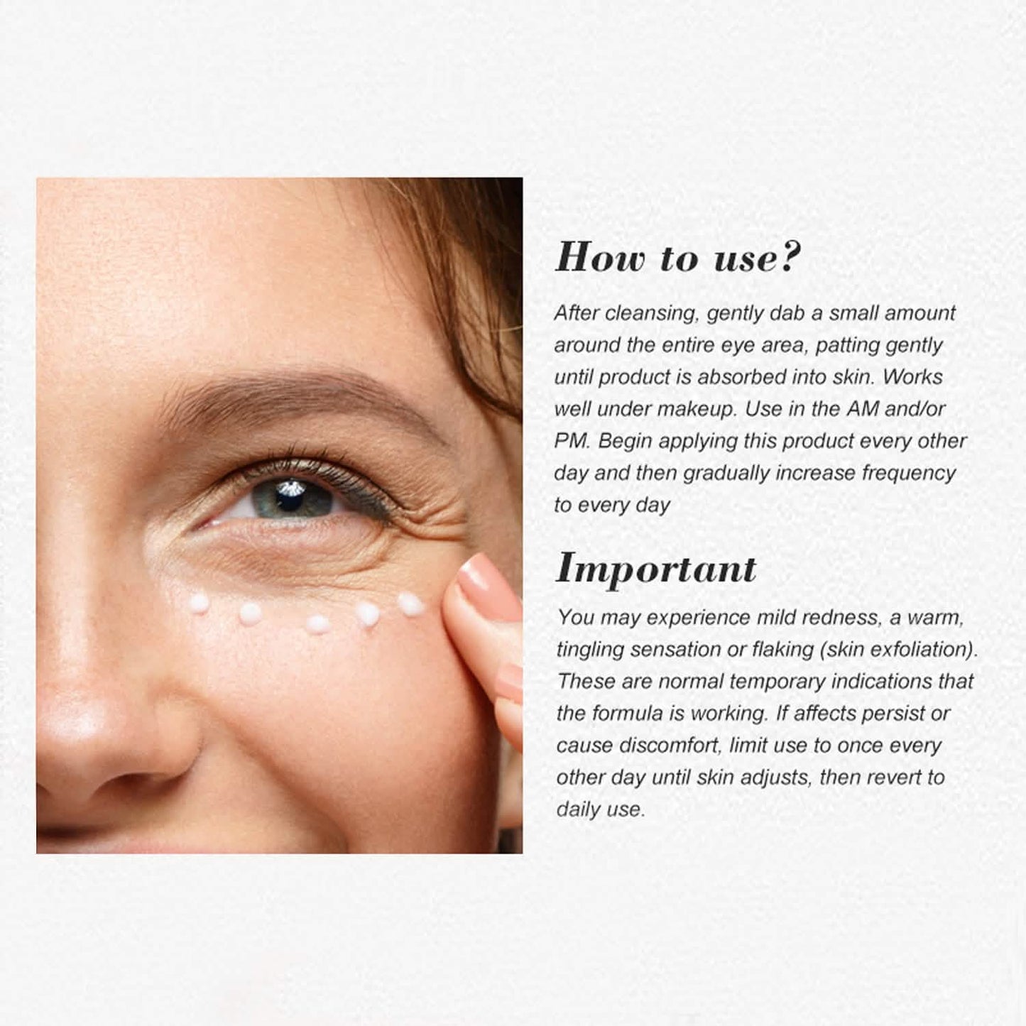 Anti-Aging Beruhigende Retinol-Augencreme A mit Aloe, Hyaluronsäure und Vitamin E