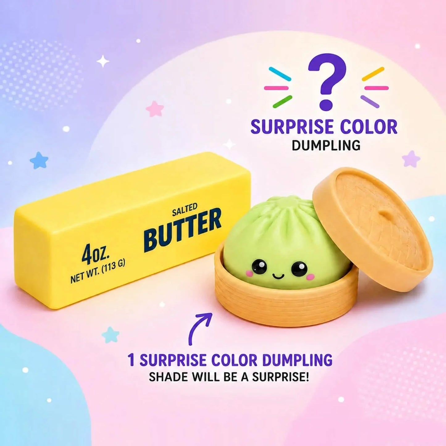 2er-Pack: Squishy Dumpling & Butter Kombipack – langsam aufsteigende Fidget Toys