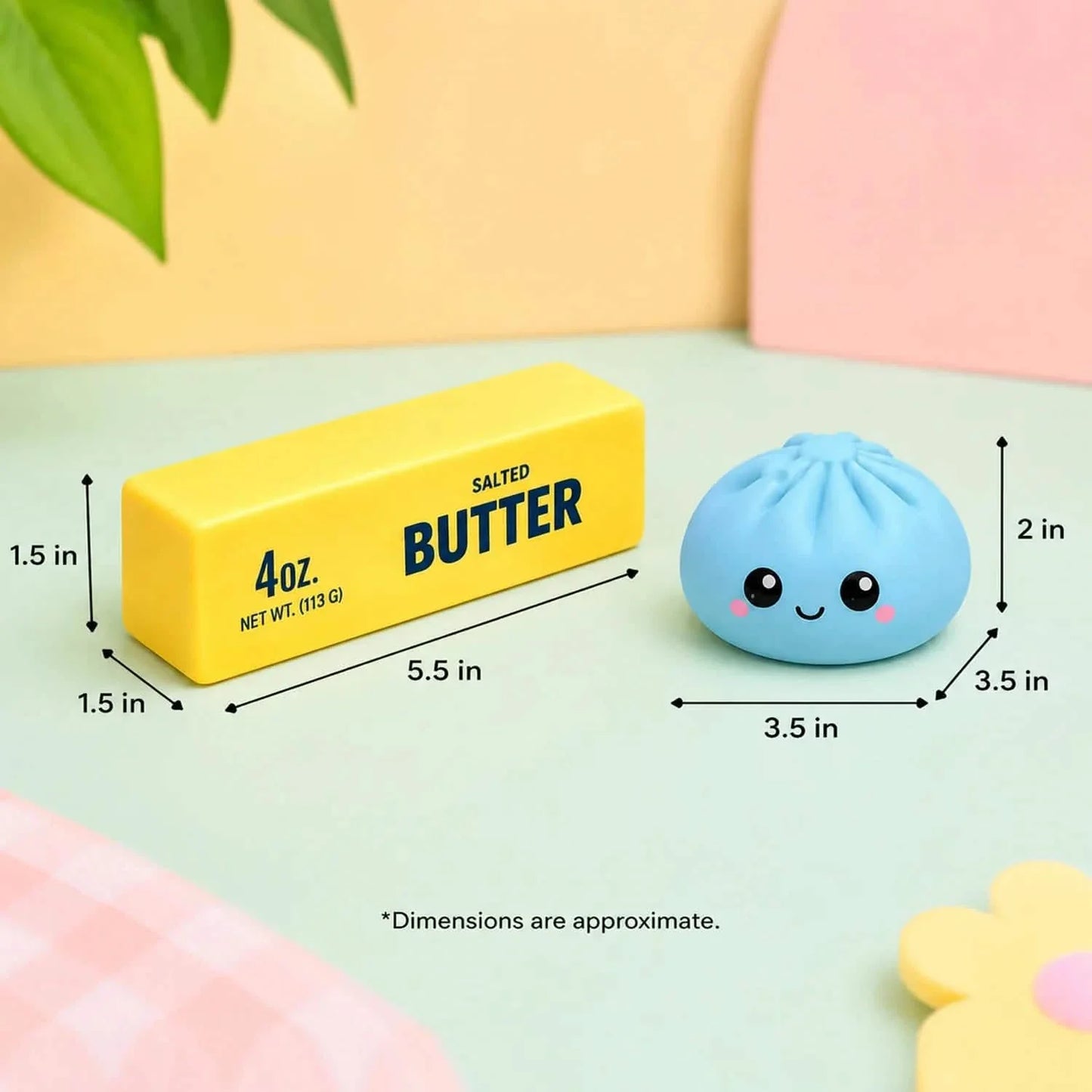 2er-Pack: Squishy Dumpling & Butter Kombipack – langsam aufsteigende Fidget Toys