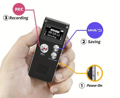 8GB Digitaler Diktiergerät & MP3-Player – Tragbares Audio für Meetings & Vorlesungen