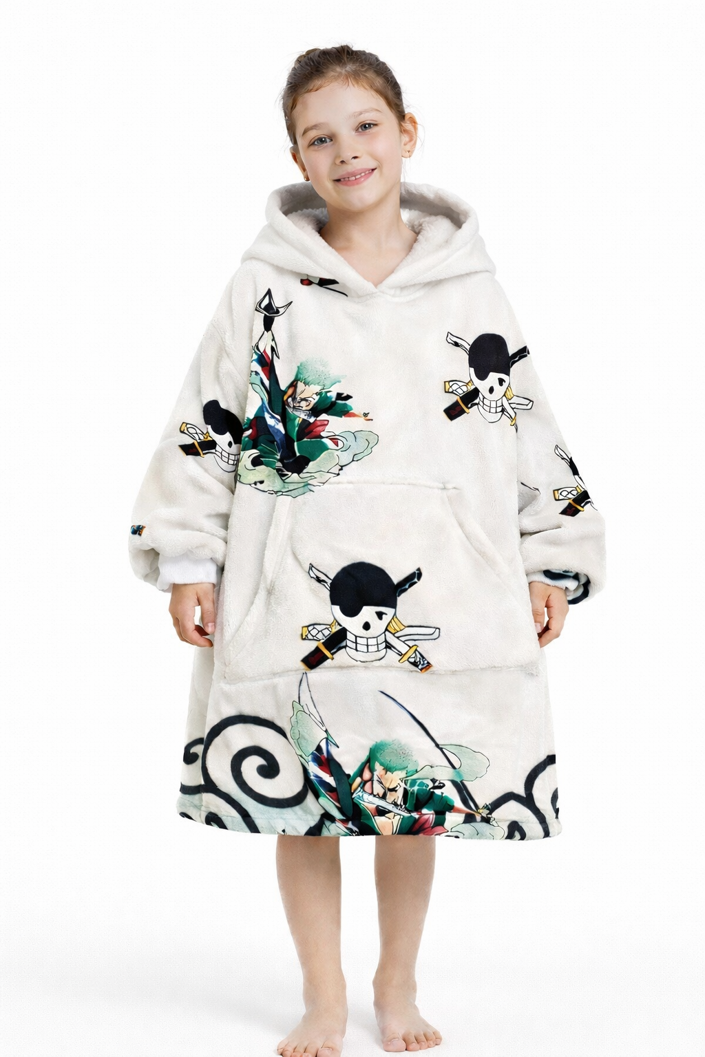 Zoro One Piece Tragbare Deckenkapuzenjacke für Kinder & Erwachsene | OLM Toys