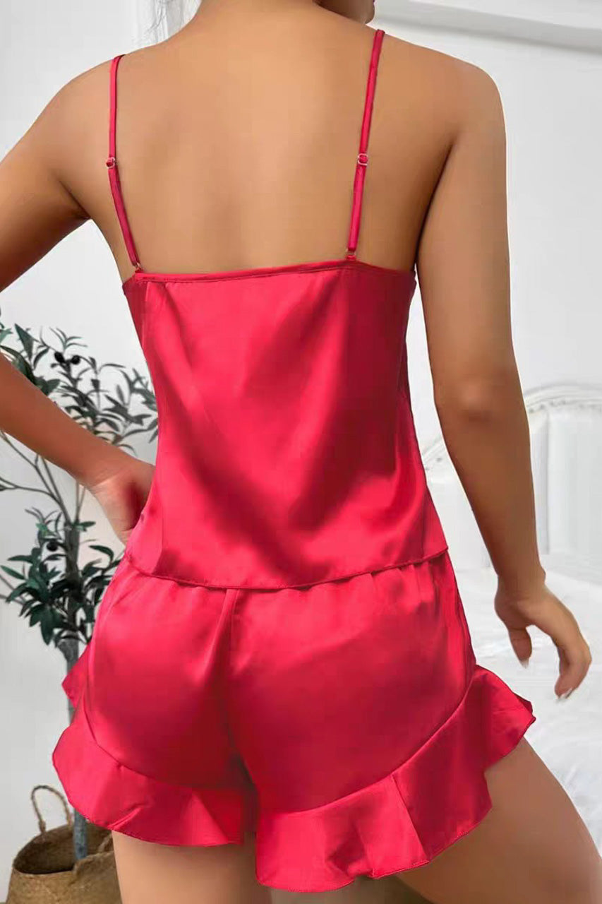 Schlafset aus Satin-Shorts und Cami in großen Größen