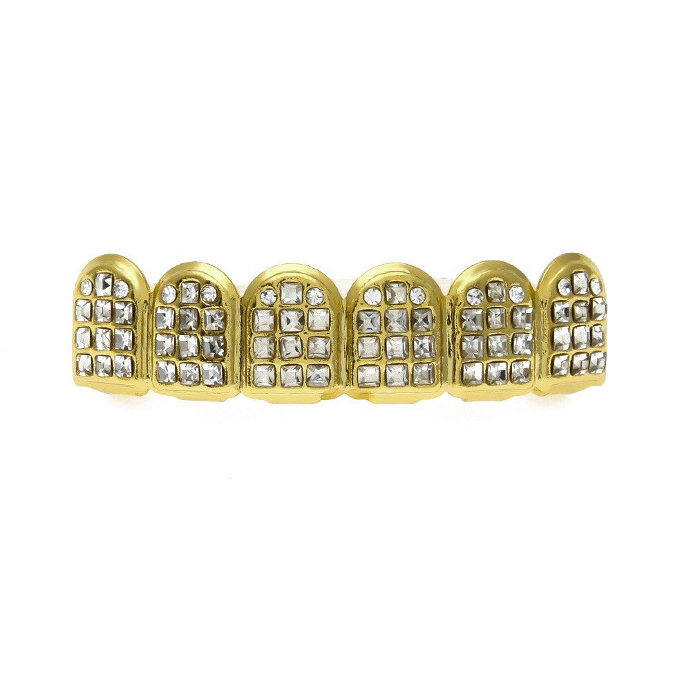 Hip-Hop-Grillz mit Diamanten und Vergoldung