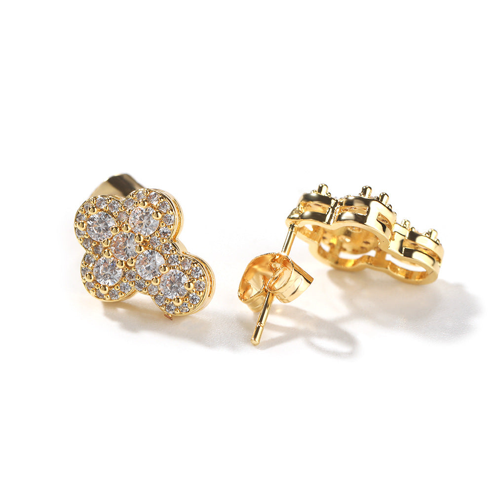 Hip-Hop-Fashion mit Diamanten besetzte Kreuzohrstecker