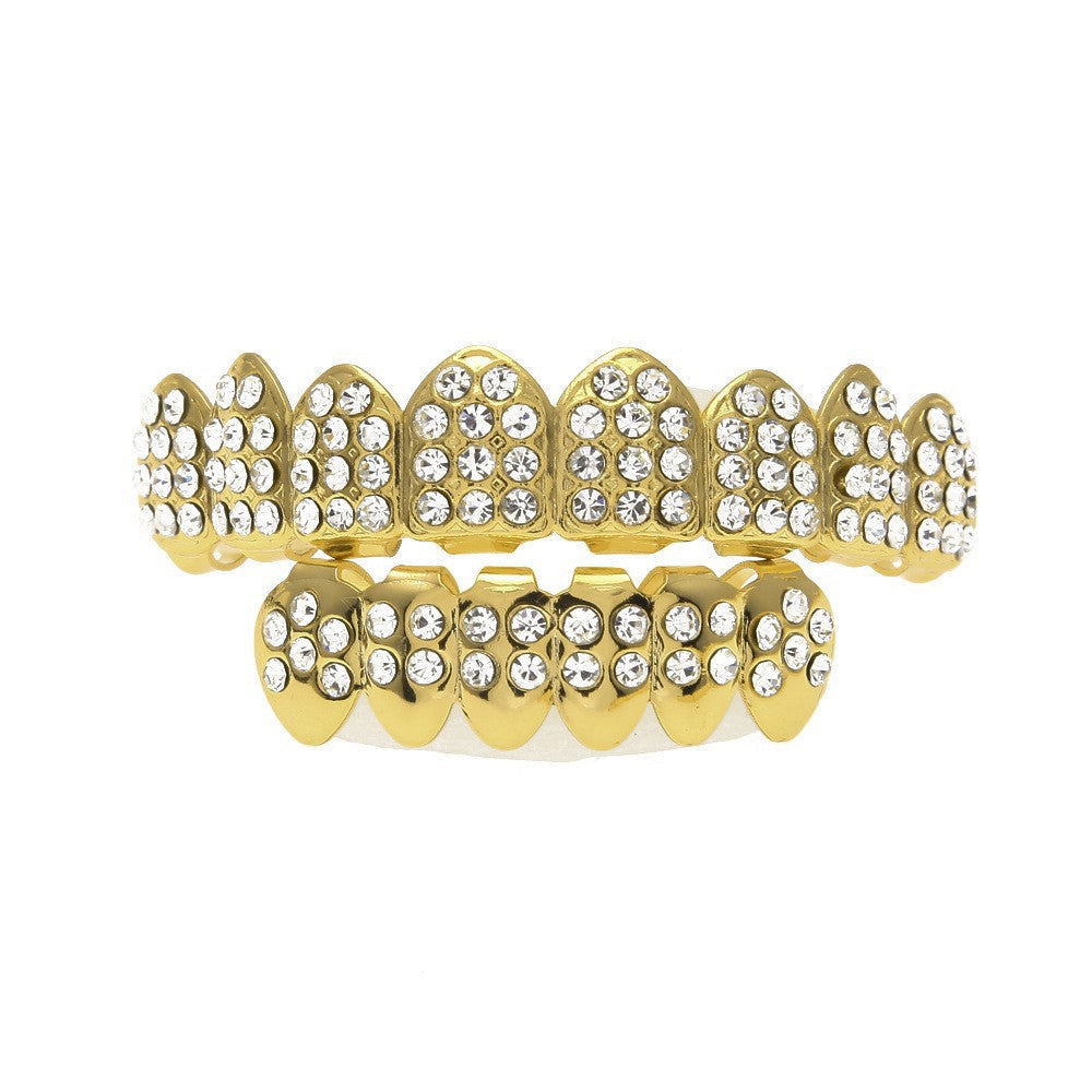 Hip-Hop-Grillz mit Diamanten und Vergoldung